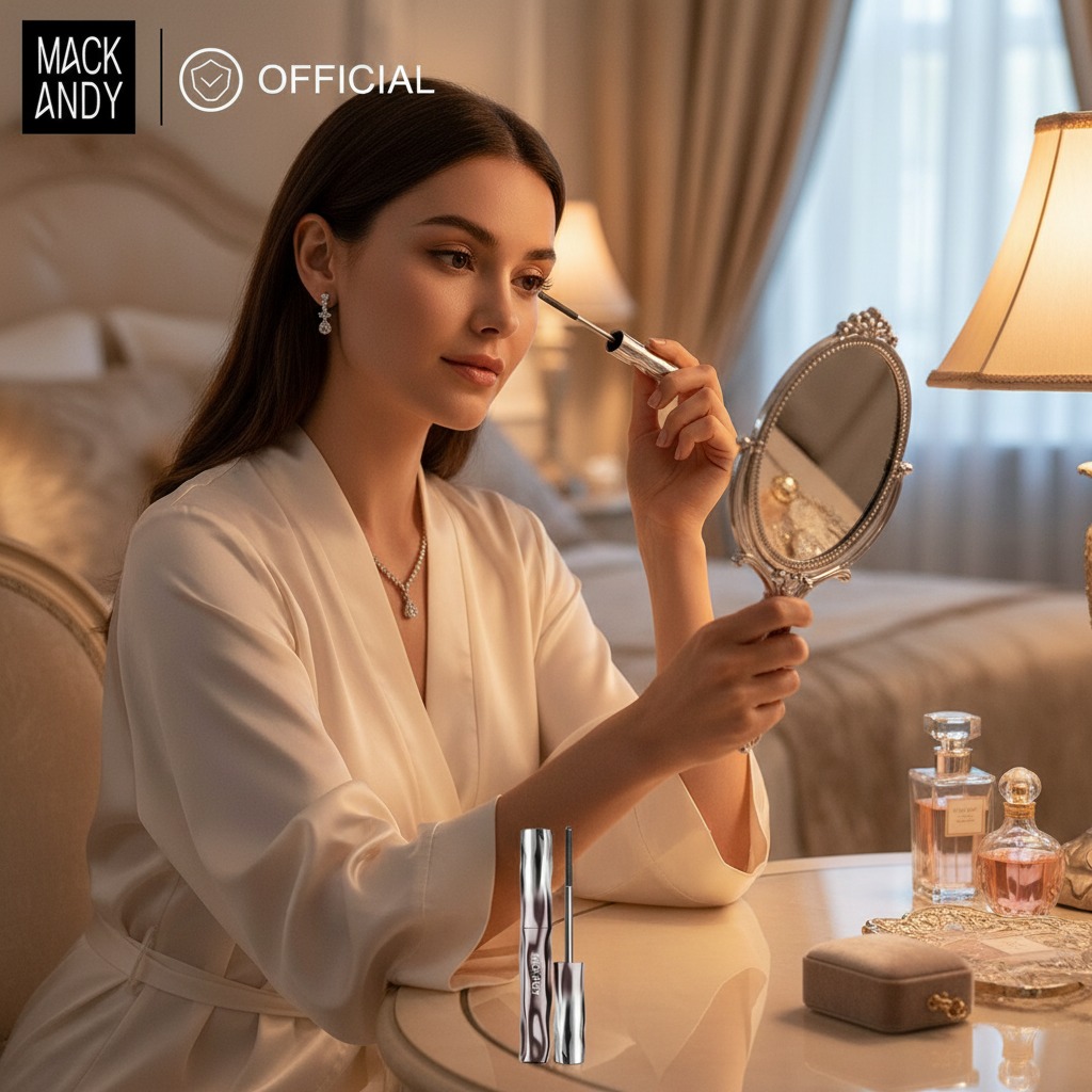 MACKANDY Waterproof 3D Lengthening Mascara Black Eyelash Extension Eye Lashs Brush Long-Wearing Silk Mascara Cosmetics Gift