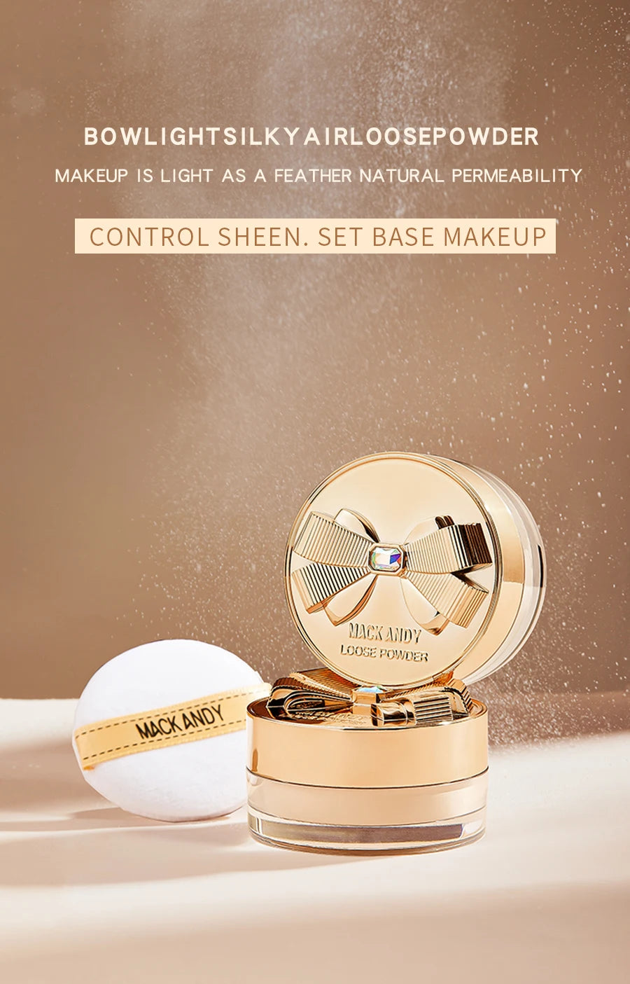 MACKANDY — Poudre correctrice visage à coussin d’air (Longue tenue, contrôle de l’huile, imperméable)