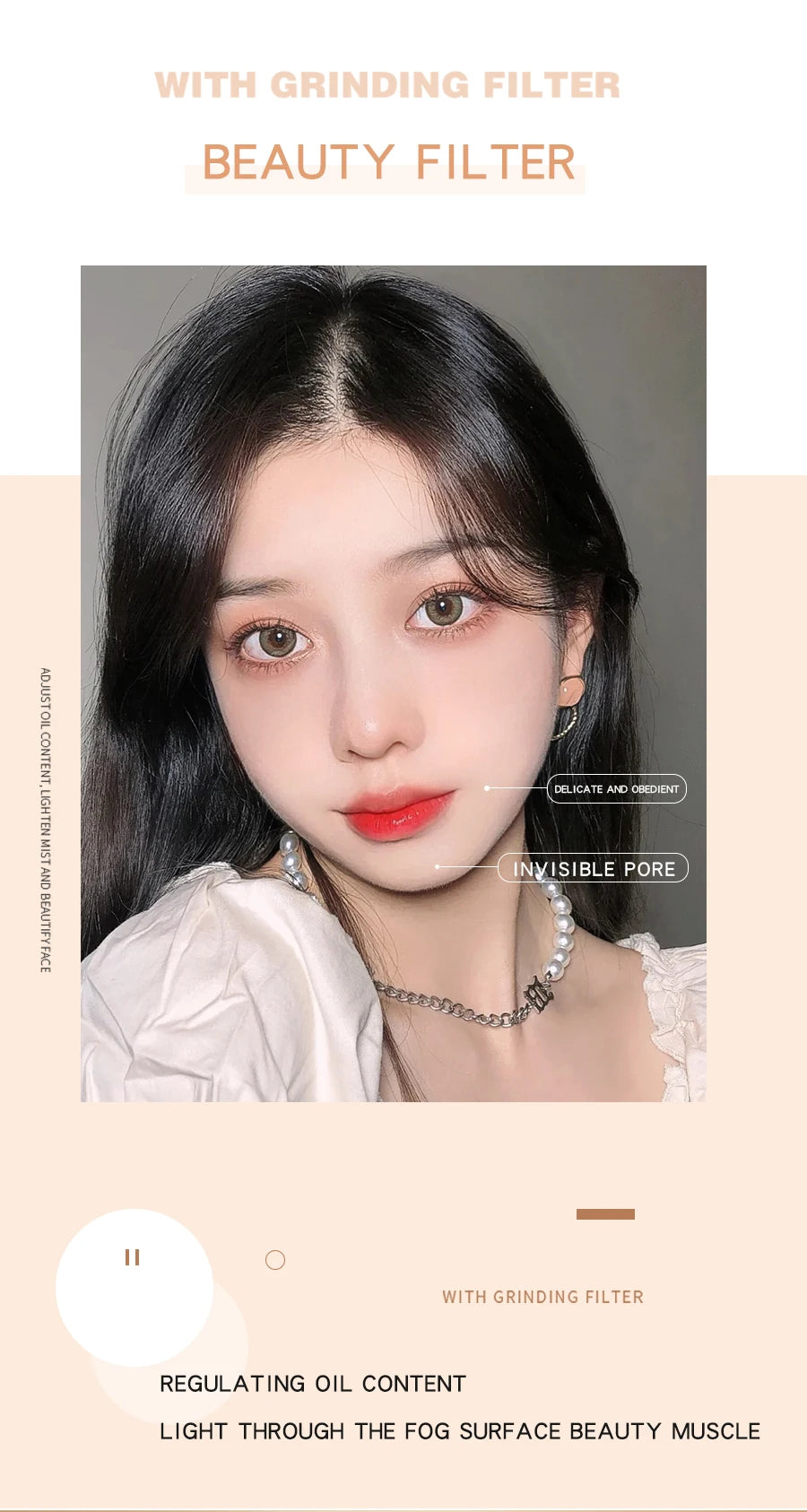 MACKANDY — Poudre correctrice visage à coussin d’air (Longue tenue, contrôle de l’huile, imperméable)